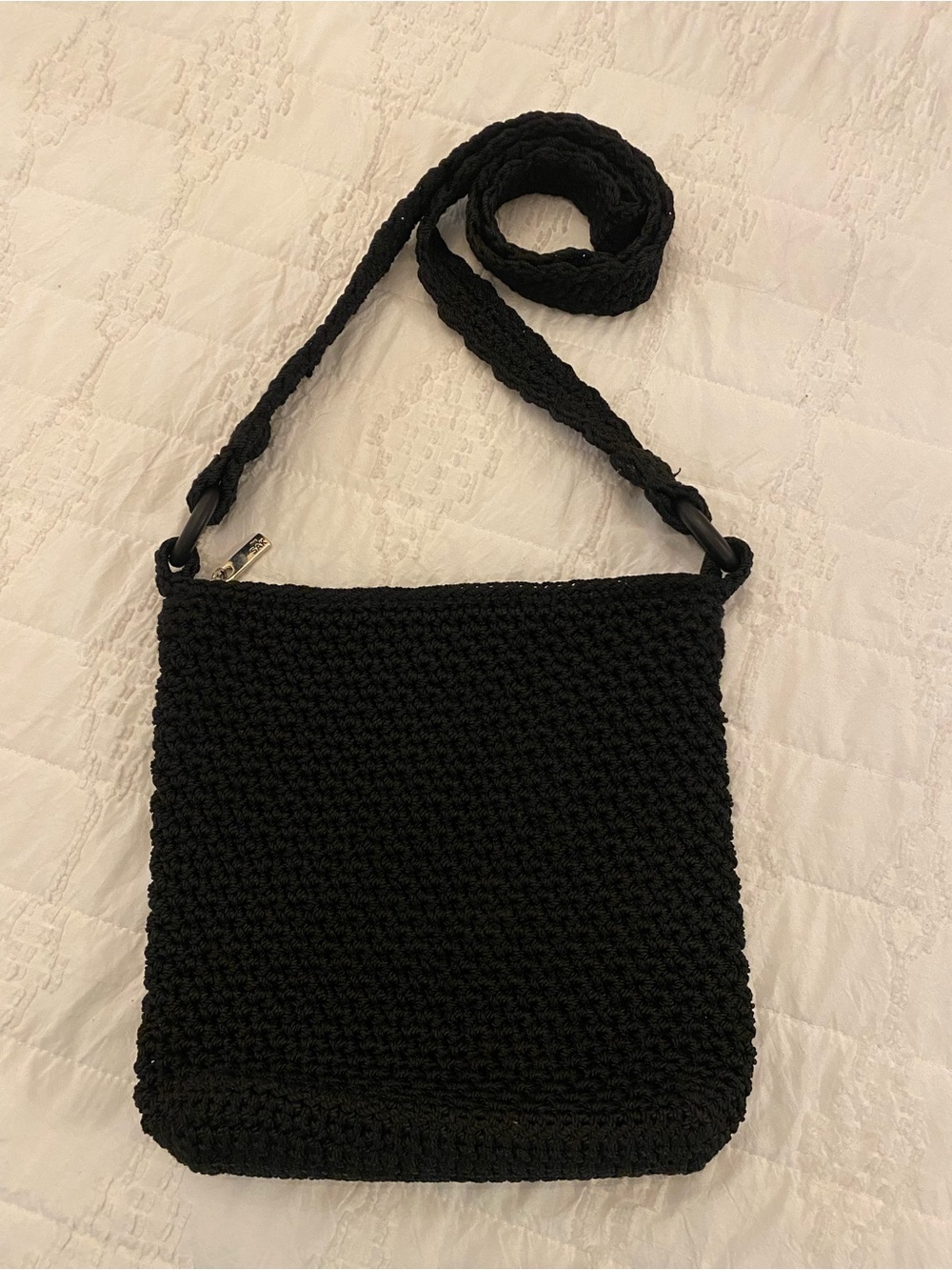 The Sak Black Crochet Crossbody Boho Bohemian Bag